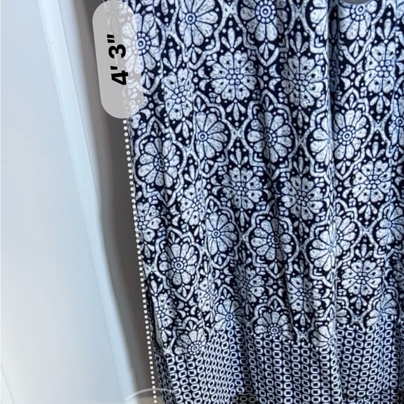 J Jill Women’s Plus 1X Sleeveless Maxi Dress Blues Geometric Pattern 3627 - Picture 9 of 9